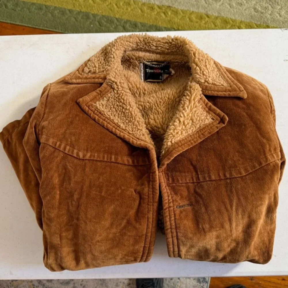Vintage Towncraft Brown Corduroy Coat - XL - Picture 1 of 4
